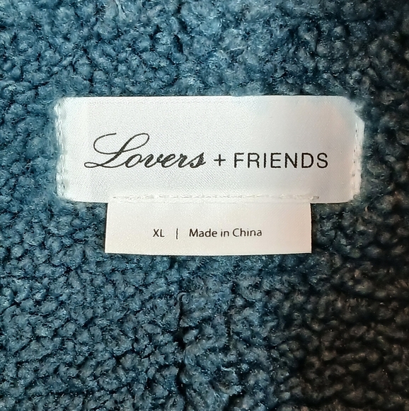 LOVER’S & FRIENDS Michelle Jacket in Blue Belted Coat Faux Fur XL - Picture 12 of 15
